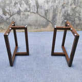 Usatabletops T-Shaped Wood-Grain Table Legs One-Pair UTL-27