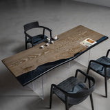 Ash  Oxidized Brown Epoxy Resin Table