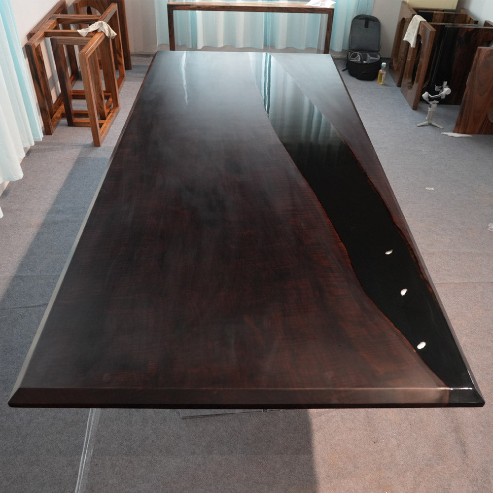 UTT Custom Darken Black Walnut River Epoxy Tabletop 