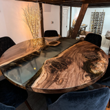 Black Walnut Black Round Epoxy Table