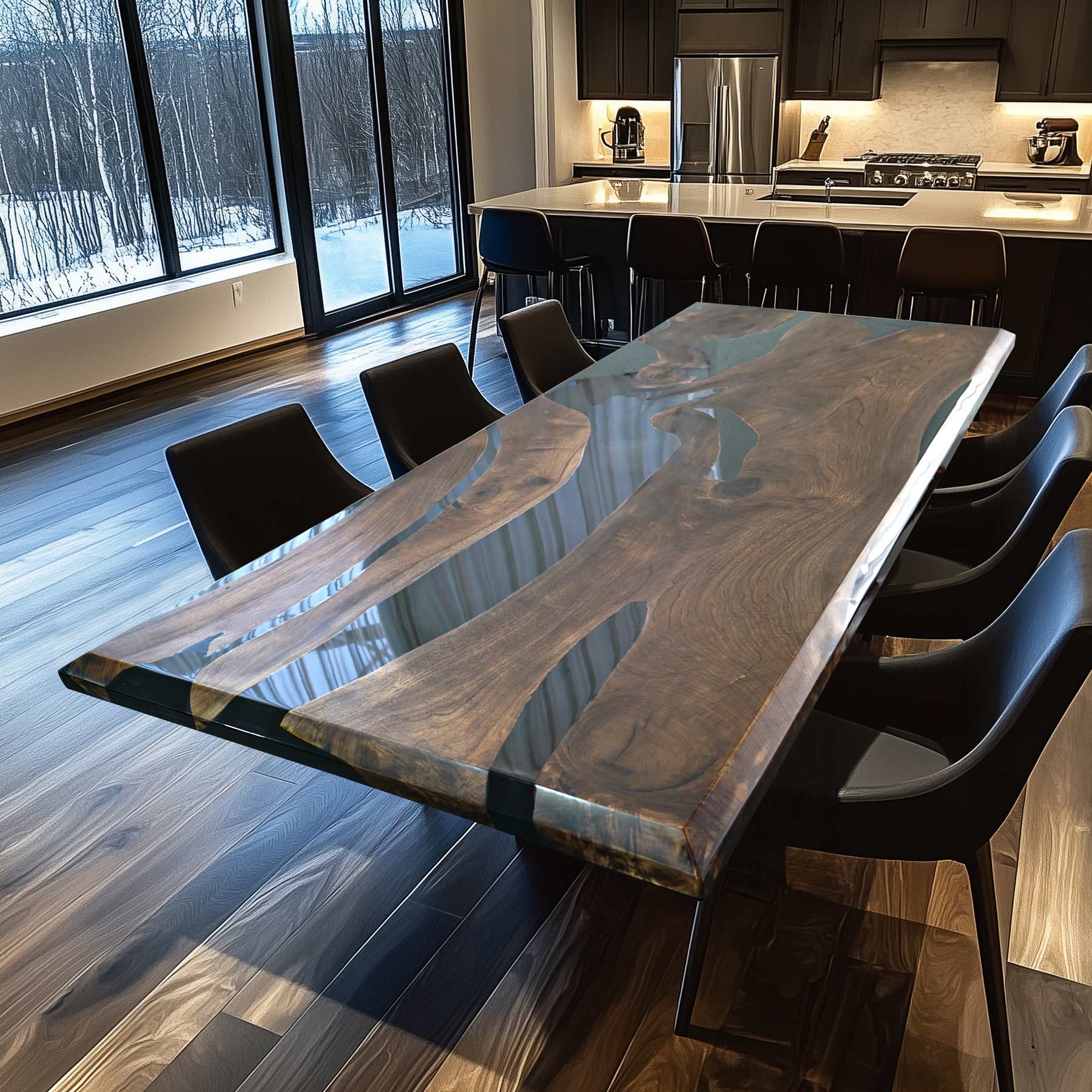 Usatabletops Black Walnut Epoxy Table