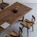 UTT Black Walnut Slab Double-Spliced Craft Solid Wood Tables