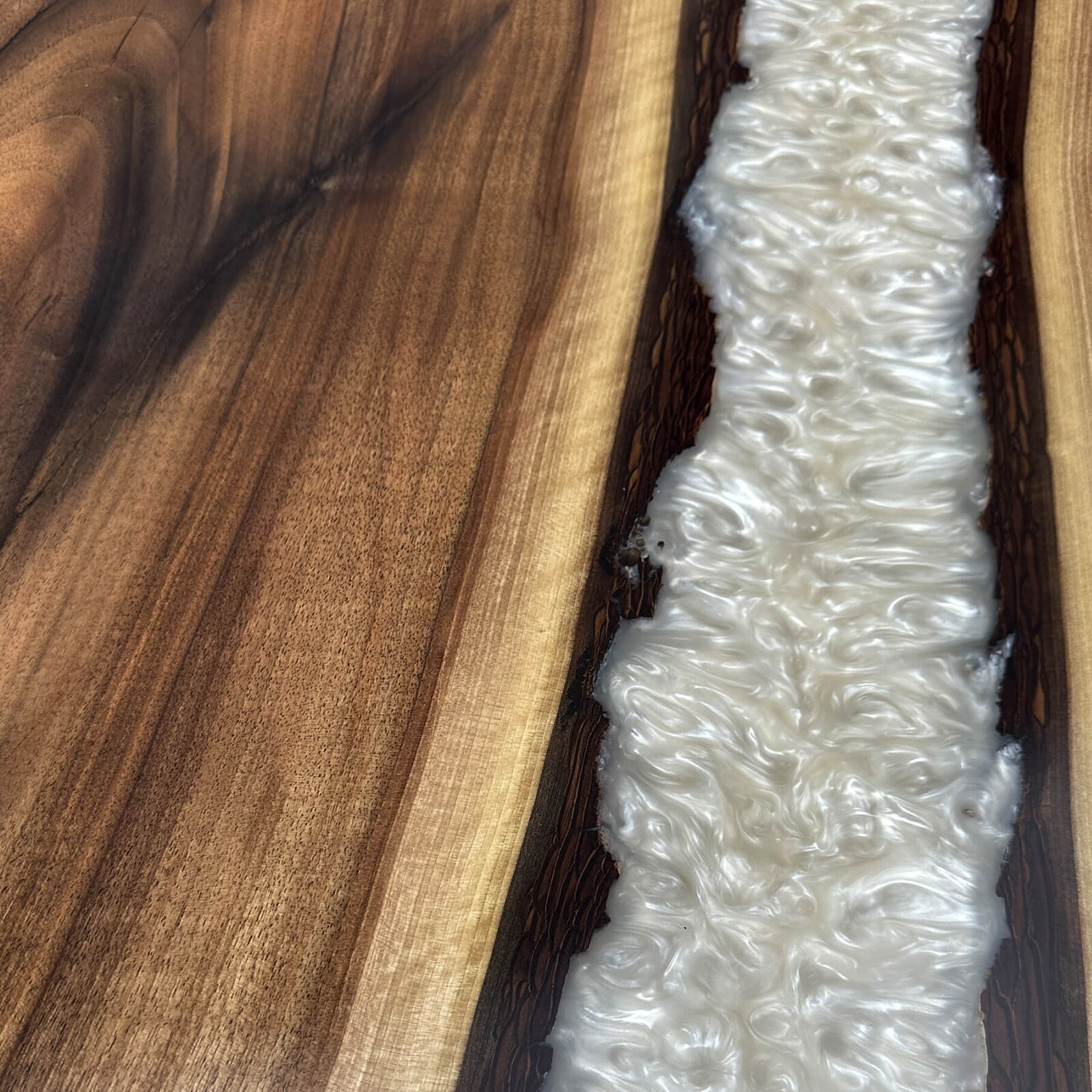 Black Walnut River Round Epoxy Table in Denver