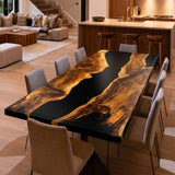 UTT Black Walnut Black Resin Epoxy Table UTT95