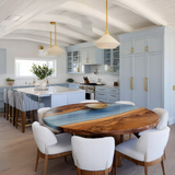 River Walnut Round Epoxy Table URT36
