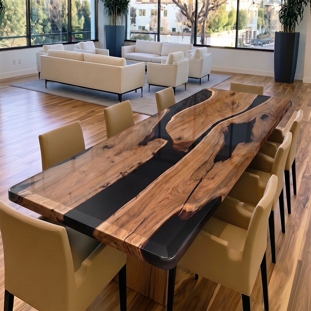 Black Walnut Black Resin Epoxy Table UTT88
