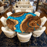 UTT Custom Black Walnut Epoxy Table URT51