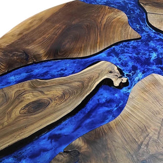 Usatabletops Black Walnut Round Resin Epoxy Table