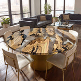 Round Olive Clear Resin Epoxy Table URT56