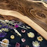 UTT Custom Walnut Resin Round Epoxy Table in New York