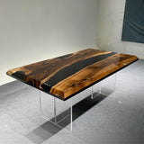 UTT Custom Walnut Black Epoxy Table UTT93