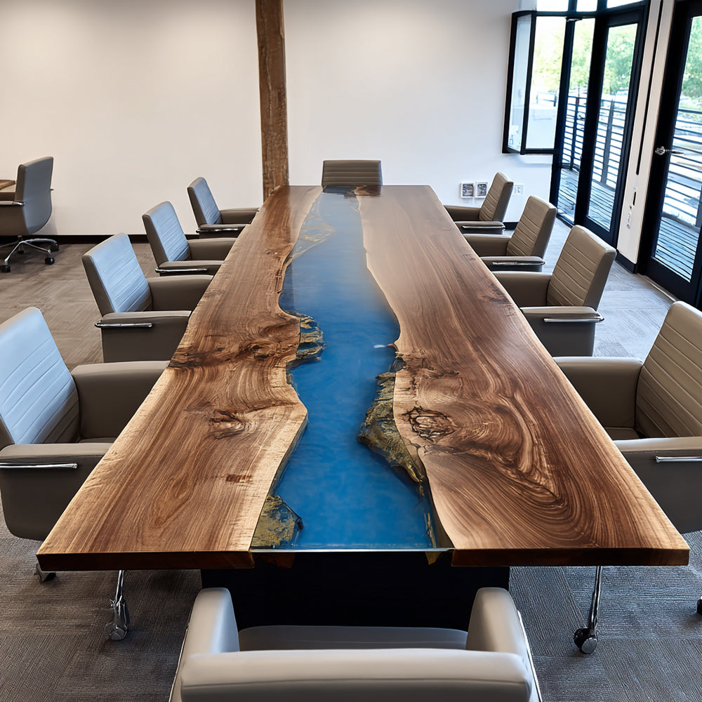 Usatabletops Custom Conference Resin River Epoxy Table 