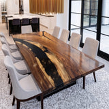 Walnut Black River Epoxy Table UTT91