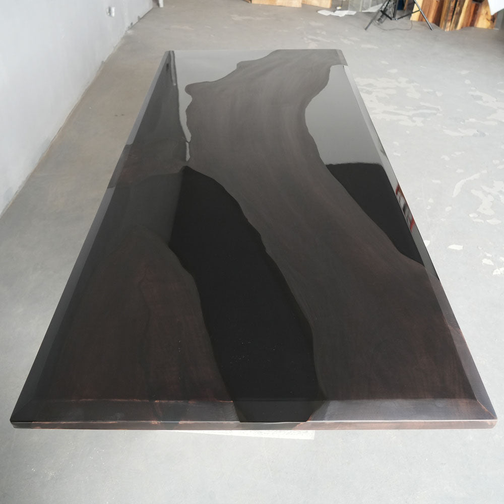 Black Walnut Opaque Black Resin Epoxy Table