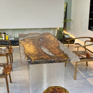 Epoxy Resin Nature  High End Wood Dinner Table Top - Usatabletops