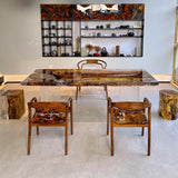 Nature High End Epoxy Resin Wood Dinner Table - Usatabletops