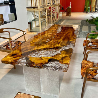Unique Design Live Edge Epoxy Dining Table - Usatabletops