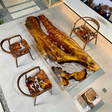 Unique Design Luxury Epoxy Resin Nature Wood Dinner Table - Usatableops