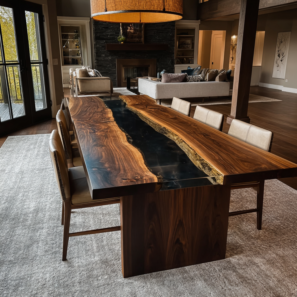 Usatabletops Custom River Resin Dining Epoxy Table 