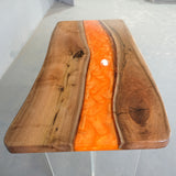 UTT Custom Black Walnut Orange River Epoxy Table 
