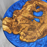 Olive Round Epoxy Table 