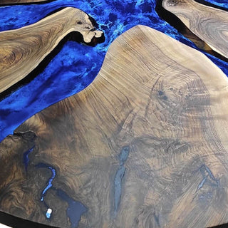 Black Walnut Round Dining Epoxy Table