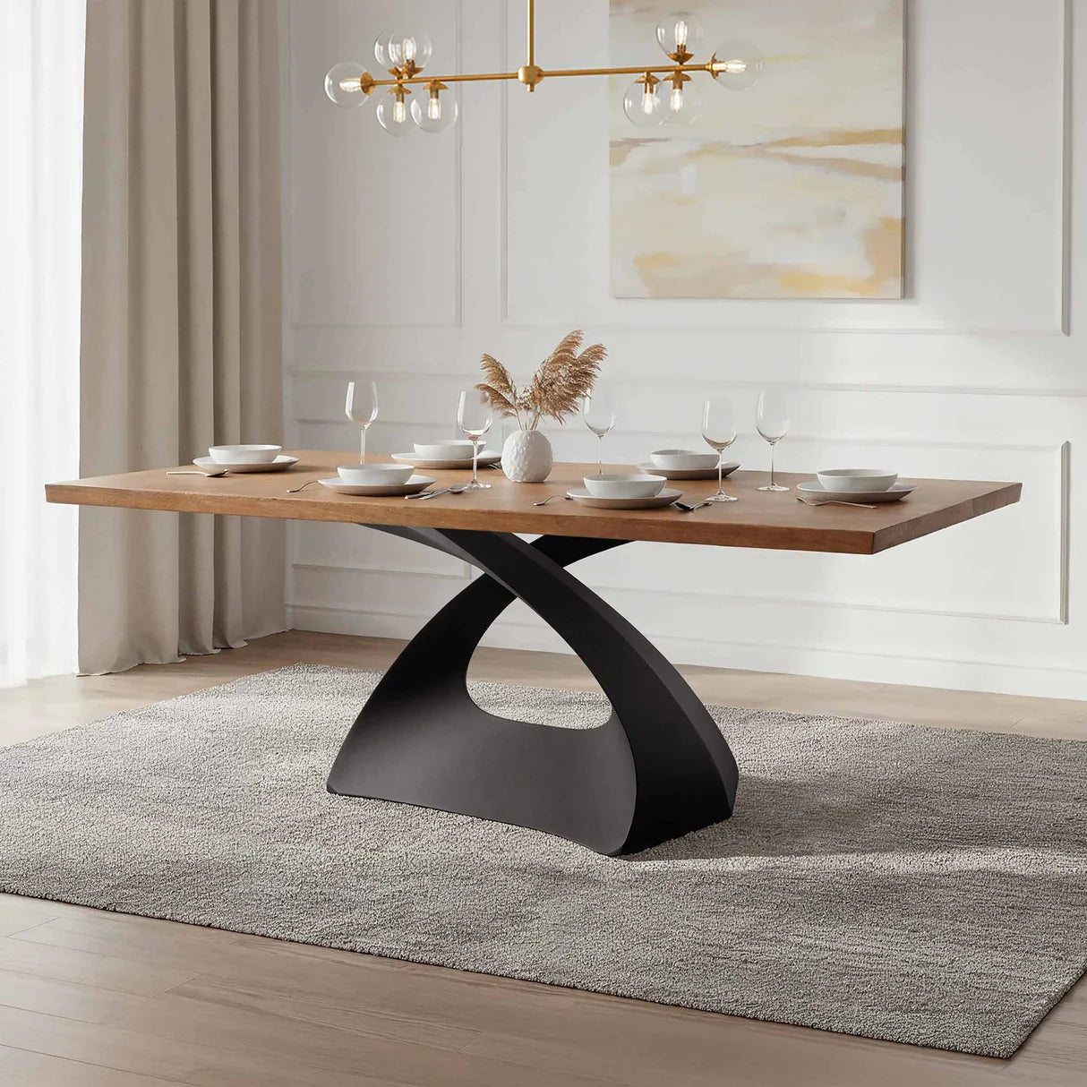 Custom X-Shape Arch Handcrafted Metal Table Base UTL-30