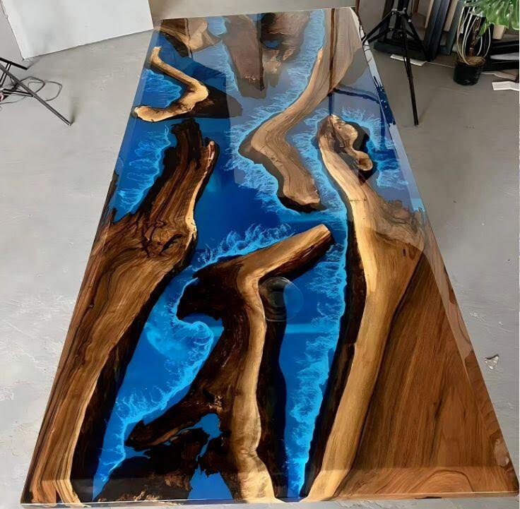 Usatabletops Custom Epoxy Waterfall Table UTTW3 Balance $3,333.60 for Lynette
