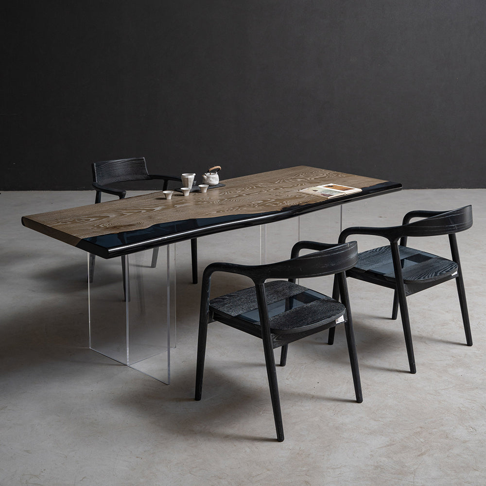 UTT Ash Live Edge Epoxy Resin Table 