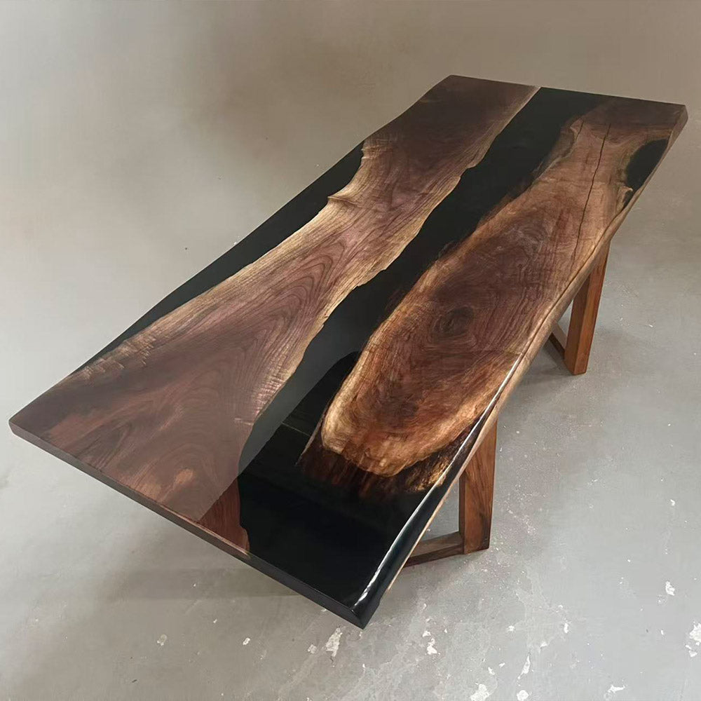 UTT Black Walnut Black Epoxy Table UTT75