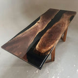 UTT Black Walnut Black Epoxy Table UTT75