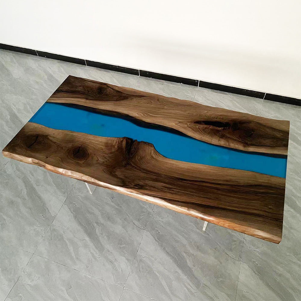 UTT Custom Black Walnut Epoxy Table UTT92