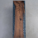 UTT Black Walnut Ice Crystal Slab Resin Table