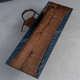 Black Walnut Ice Crystal Slab Resin Table