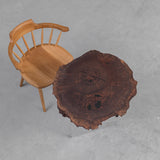 UTT Black Walnut Irregular Edges Solid Wood Round Table 