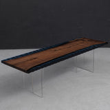 UTT Black Walnut Ice Crystal Resin Table