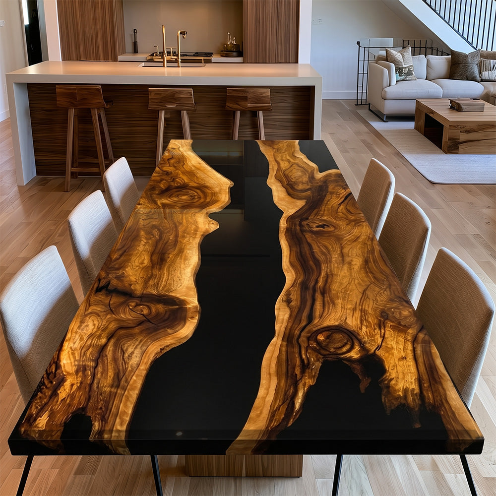 Black Walnut Black Resin Epoxy Table UTT95