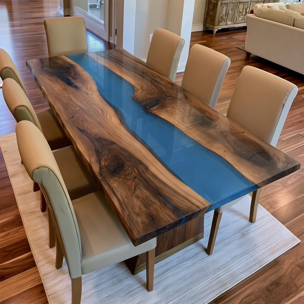 UTT Black Walnut Blue River Epoxy Table UTT92
