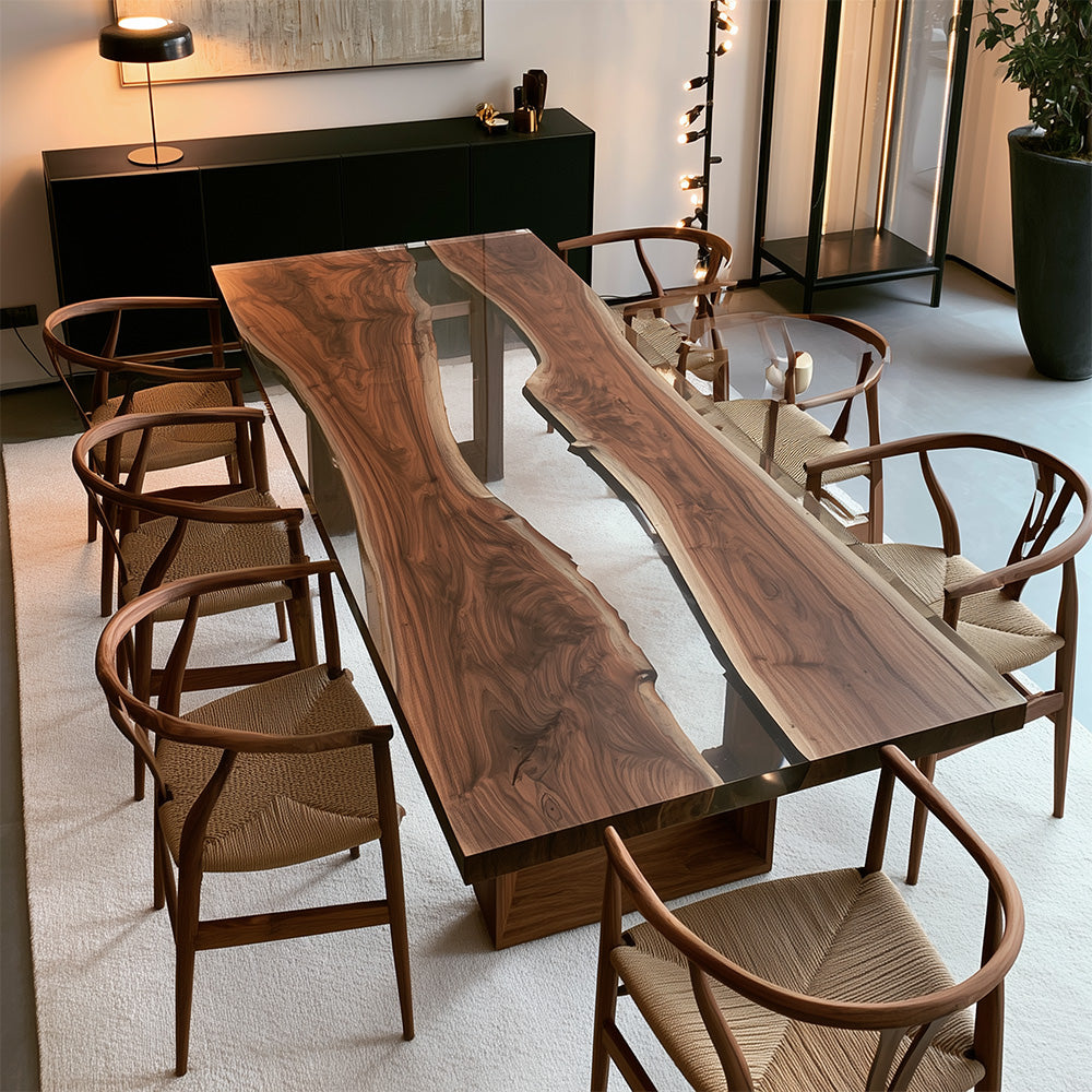 UTT Custom Black Walnut Epoxy Dining Table UTT102
