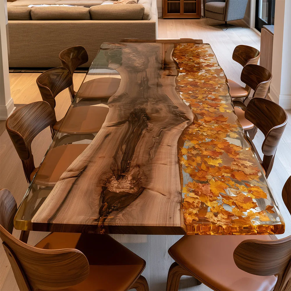 UTT Black Walnut Clear Maples Epoxy Table UTT97