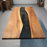 Black Walnut Black Transparent River Epoxy Table CCT07