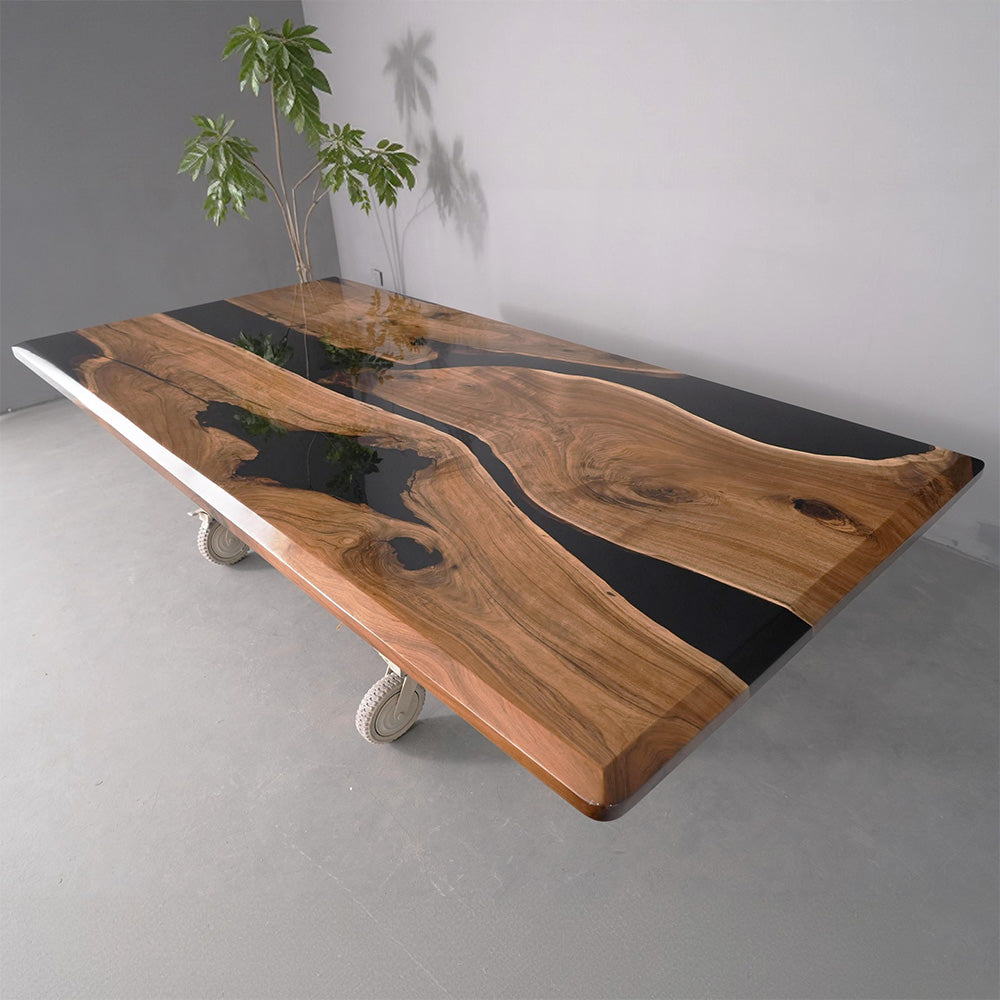 Black Walnut Black Resin Epoxy Table