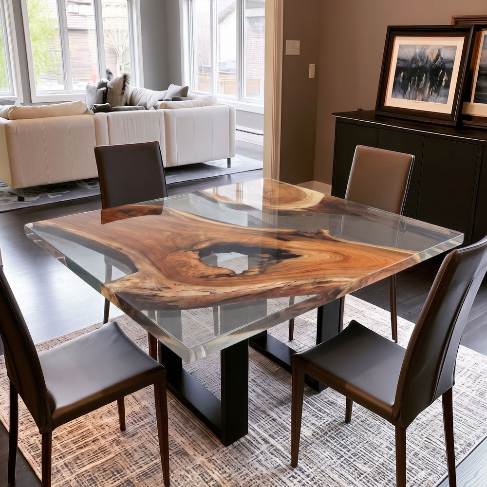 Black Walnut Resin Square Epoxy Tabletop UTTS12