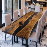 UTT Black Walnut Black River Epoxy Table UTT90