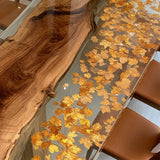 UTT Black Walnut Wood Clear Maples Epoxy Table UTT97