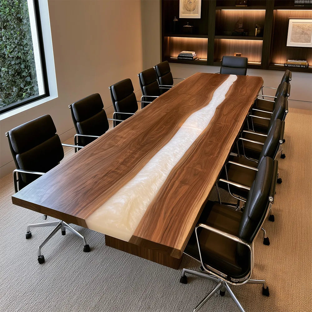 UTT Custom Black Walnut River Conference Epoxy Table CCT12