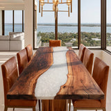 UTT Black Walnut Pearlwhite River Epoxy Table