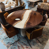 UTT Custom Black Walnut Pearlwhite River Round Table