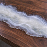 UTT Custom White Wave River Epoxy Table UTT112