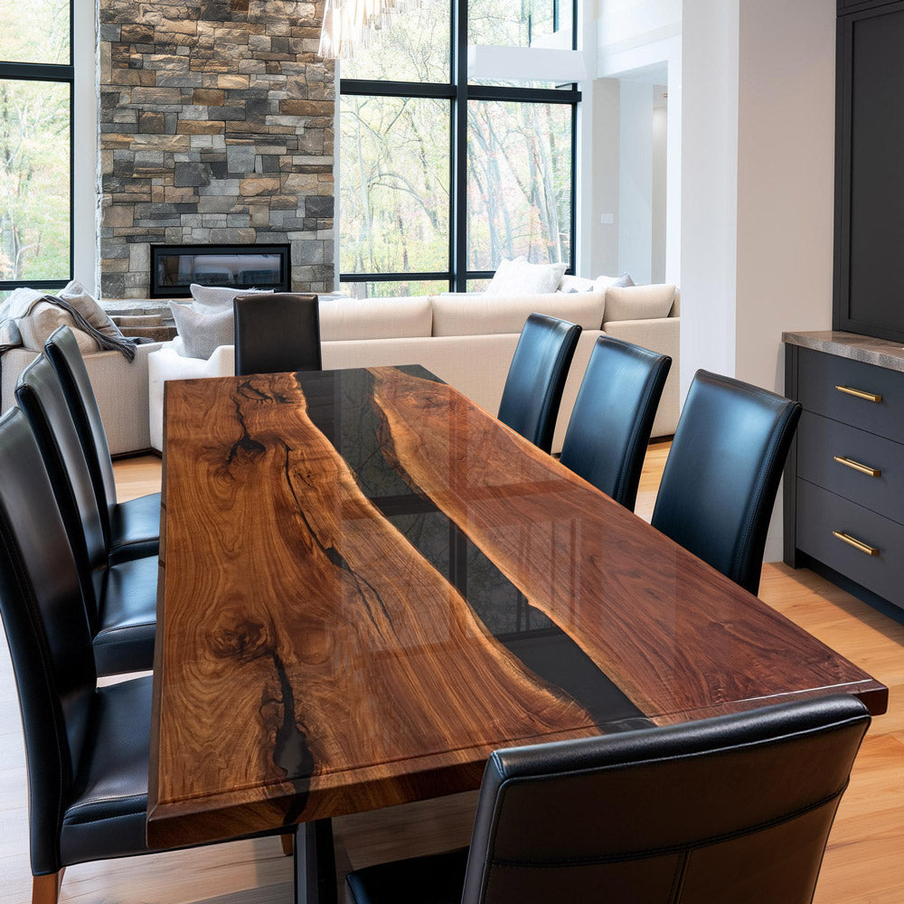 UTT Black Walnut Black River Epoxy Table 